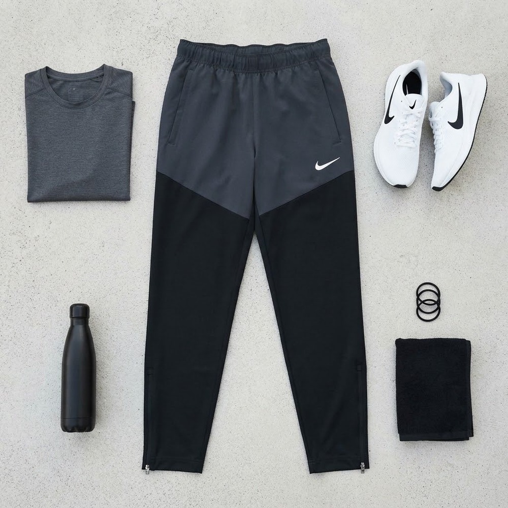 Nike Mens Dri-FIT Phenom Elite Running Pants Black Grey Tapered Joggers Size M